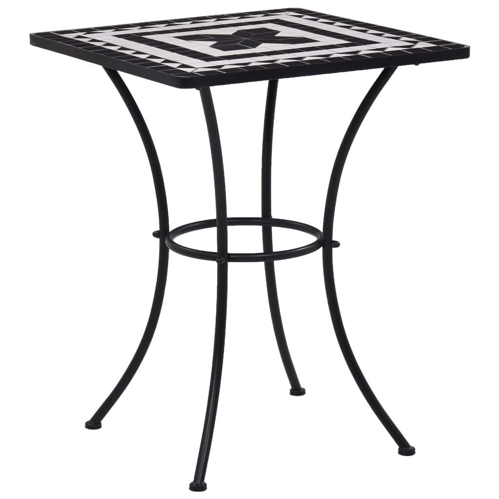 vidaXL Mosaic Bistro Set | Black and White