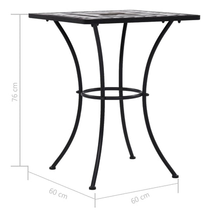 vidaXL Mosaic Bistro Set | Black and White