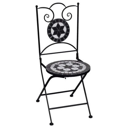 vidaXL Mosaic Bistro Set | Black and White