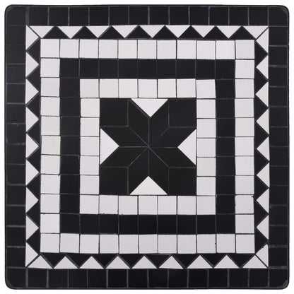 vidaXL Mosaic Bistro Set | Black and White