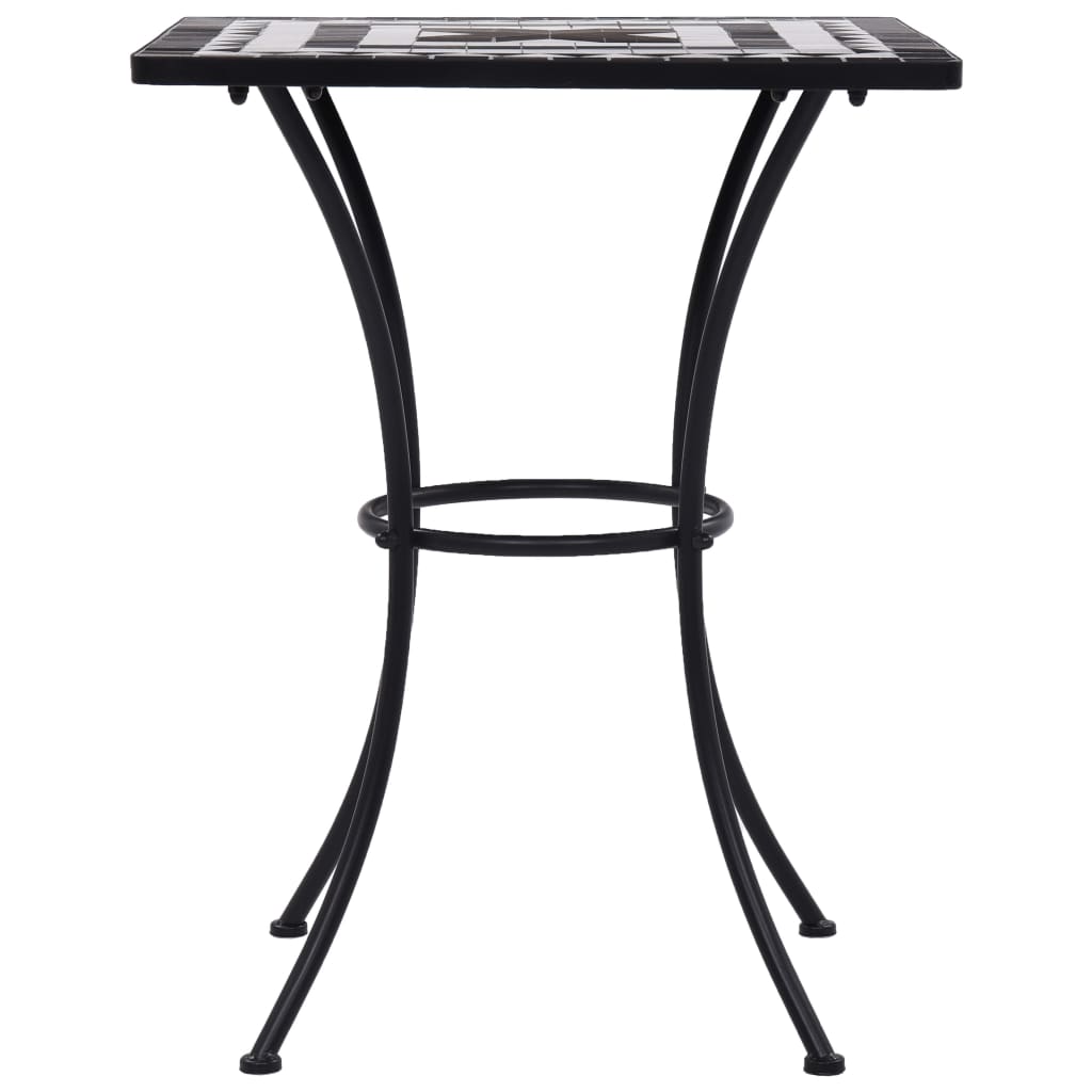 vidaXL Mosaic Bistro Set | Black and White