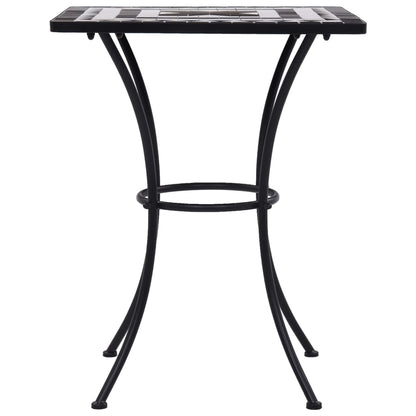 vidaXL Mosaic Bistro Set | Black and White