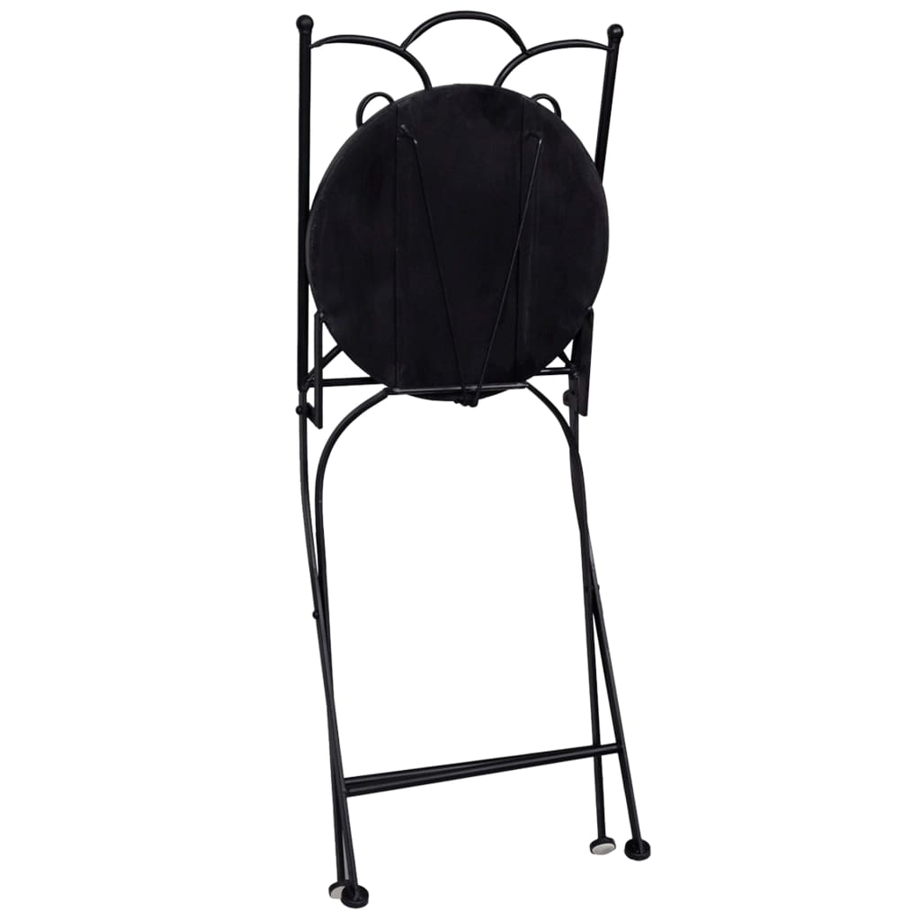 vidaXL Mosaic Bistro Set | Black and White