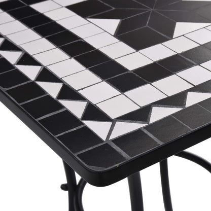vidaXL Mosaic Bistro Set | Black and White
