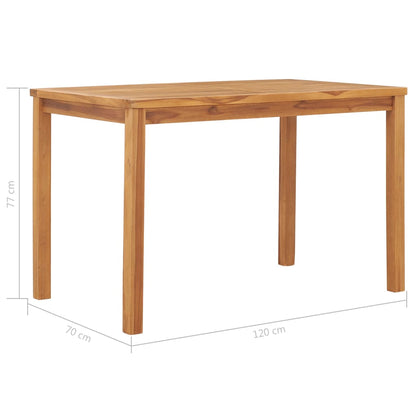 vidaXL Garden Dining Table 120x70x77 cm Solid Teak Wood - Brown