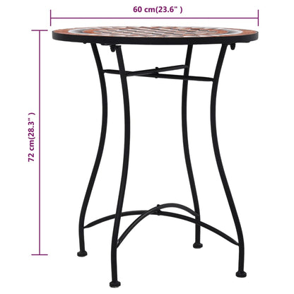 vidaXL Mosaic Bistro Set | Terracotta | Powder-coated iron, ceramic tile