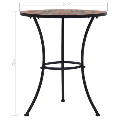 vidaXL Mosaic Bistro Set | Terracotta, Grey, Orange