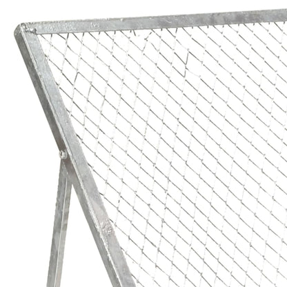 vidaXL Garden Sieve Galvanised Steel - Silver - 60 x 85 x 89 cm
