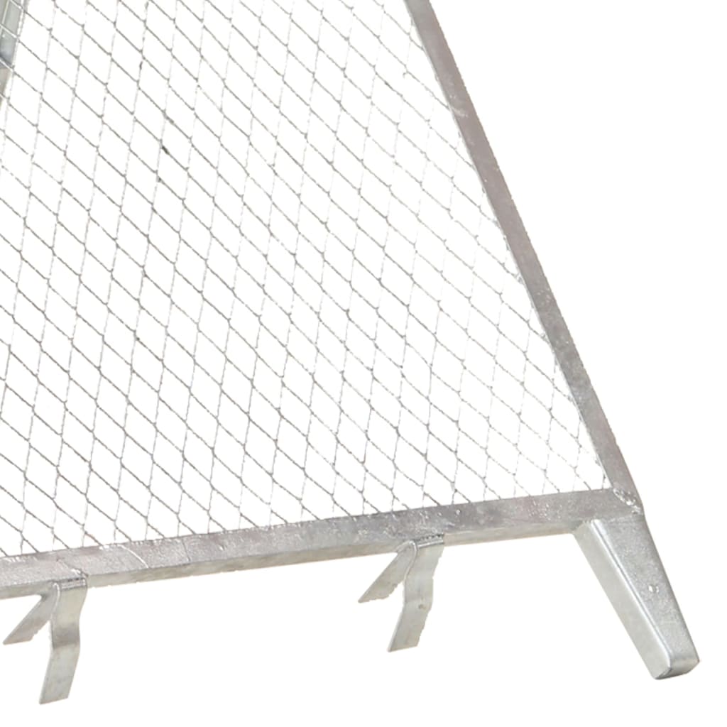 vidaXL Garden Sieve Galvanised Steel - Silver - 60 x 85 x 89 cm