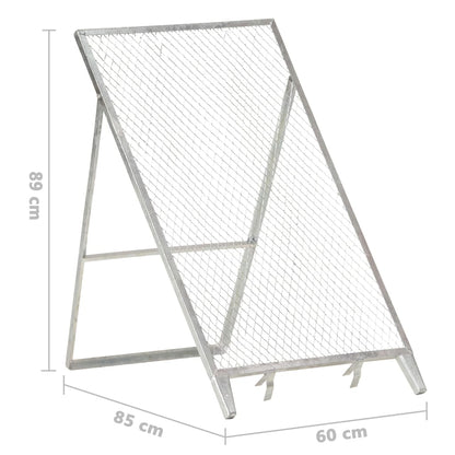 vidaXL Garden Sieve Galvanised Steel - Silver - 60 x 85 x 89 cm