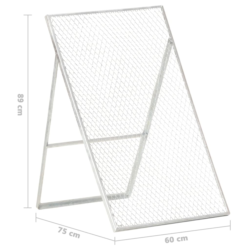 vidaXL Garden Sieve Galvanised Steel - Silver - 60 x 75 x 89 cm