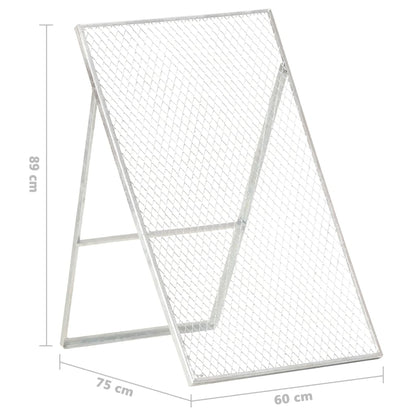 vidaXL Garden Sieve Galvanised Steel - Silver - 60 x 75 x 89 cm