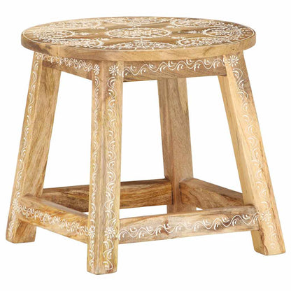 287445 vidaXL Hand-painted Stool 38x38x35 cm Solid Mango Wood - Brown