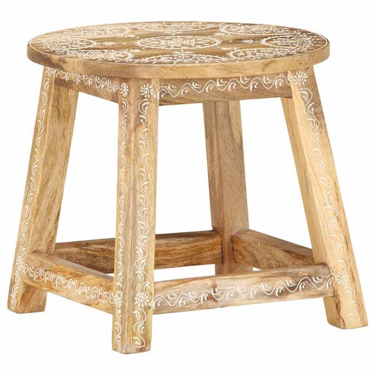 287445 vidaXL Hand-painted Stool 38x38x35 cm Solid Mango Wood - Brown
