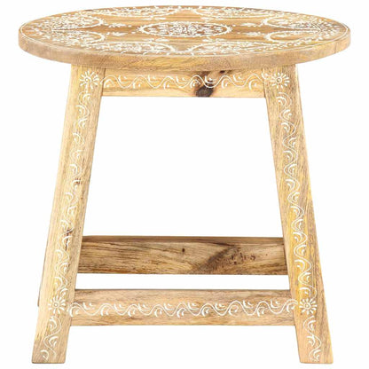 287445 vidaXL Hand-painted Stool 38x38x35 cm Solid Mango Wood - Brown