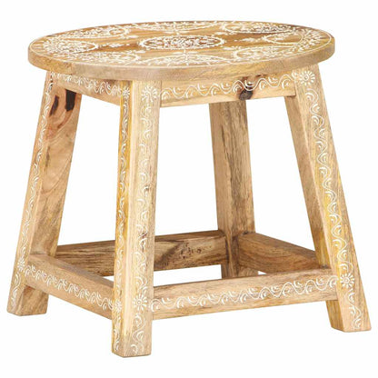 287445 vidaXL Hand-painted Stool 38x38x35 cm Solid Mango Wood - Brown