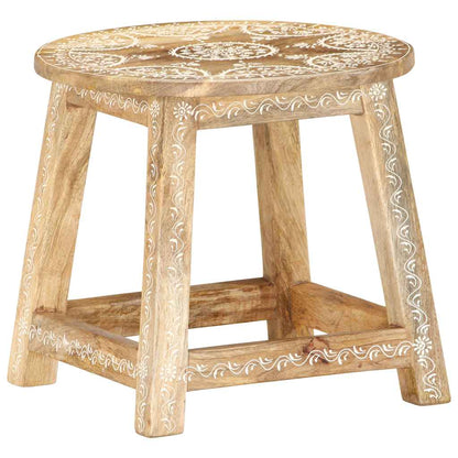 287445 vidaXL Hand-painted Stool 38x38x35 cm Solid Mango Wood - Brown
