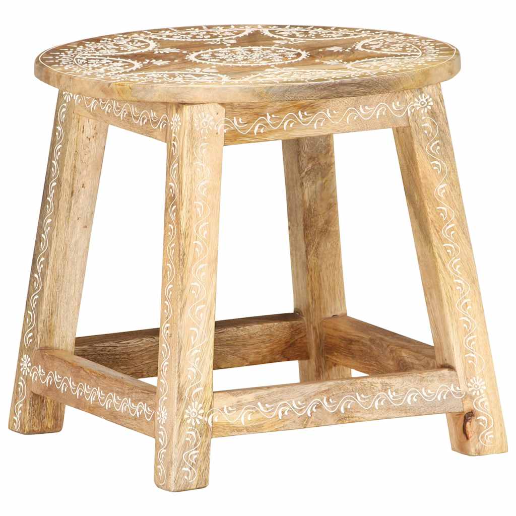 287445 vidaXL Hand-painted Stool 38x38x35 cm Solid Mango Wood - Brown