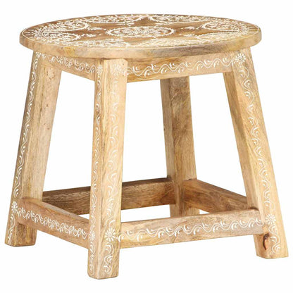 287445 vidaXL Hand-painted Stool 38x38x35 cm Solid Mango Wood - Brown