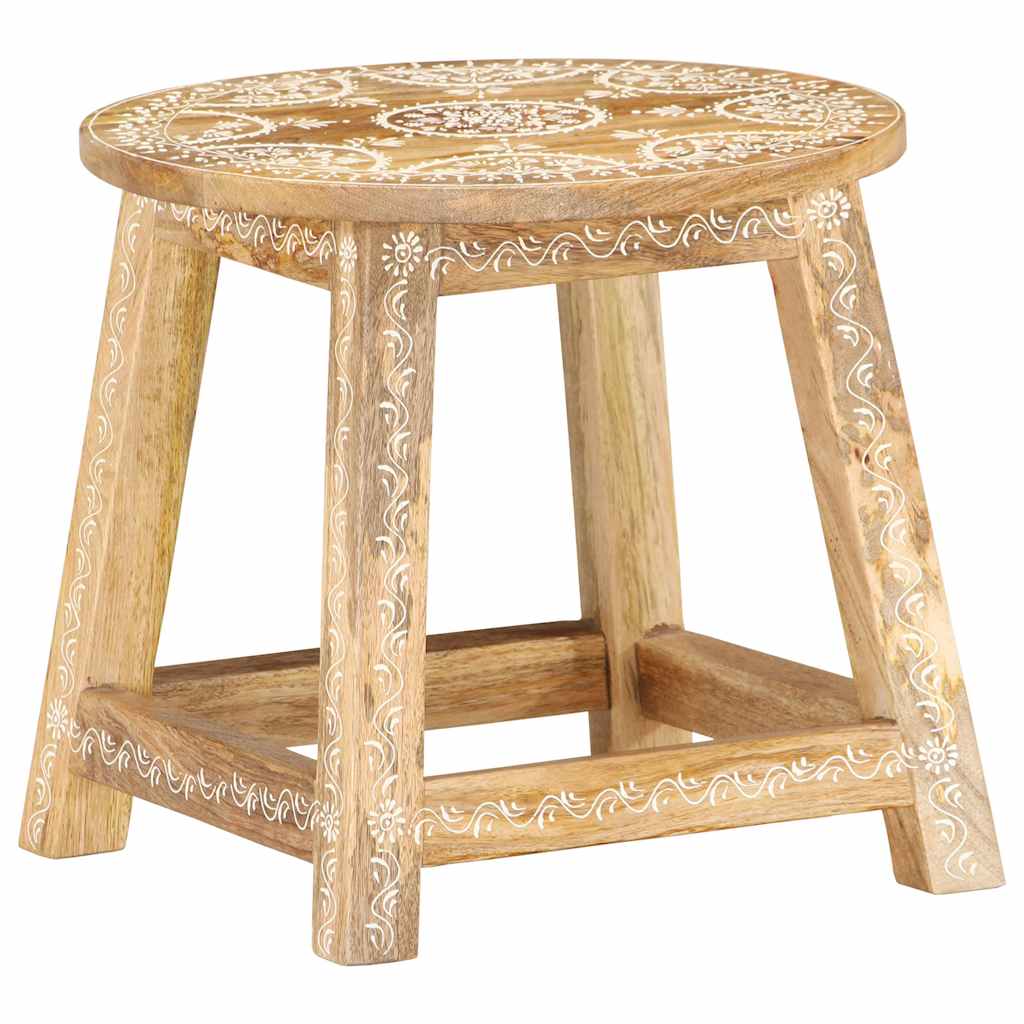 287445 vidaXL Hand-painted Stool 38x38x35 cm Solid Mango Wood - Brown