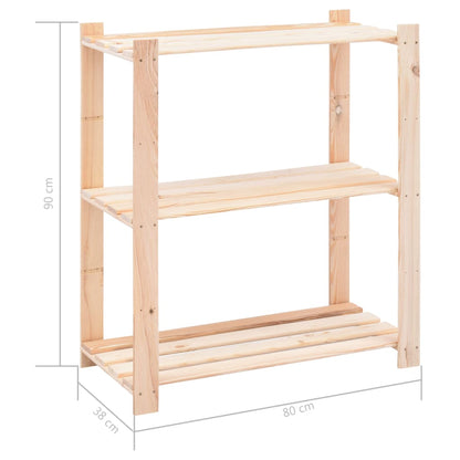 vidaXL 3-Tier Storage Racks 10 pcs 80x38x90 cm Solid Pinewood 150 kg - Brown