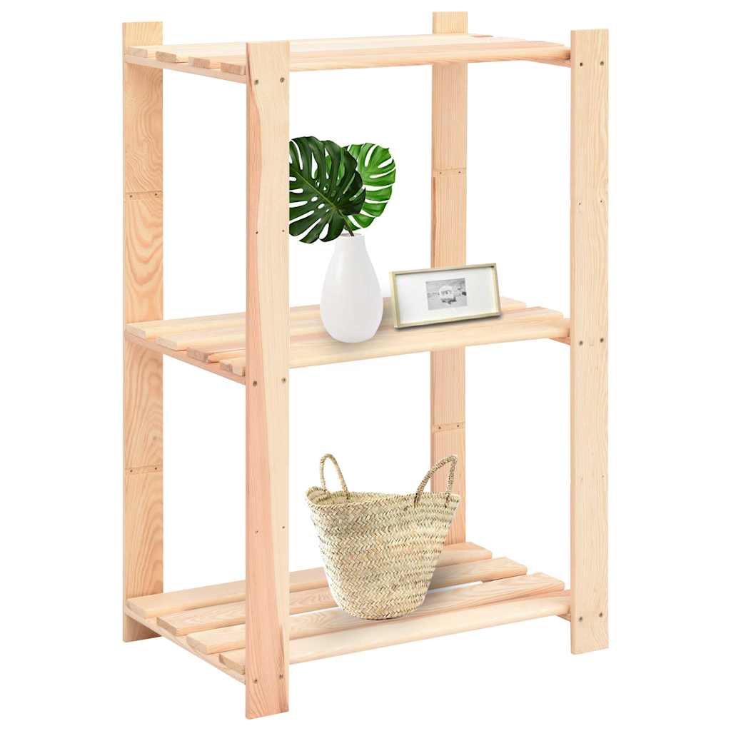 vidaXL 3-Tier Storage Racks 2 pcs 60x38x90 cm Solid Pinewood 150 kg - Brown