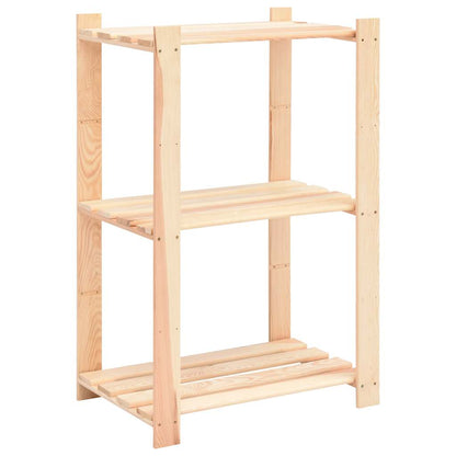 vidaXL 3-Tier Storage Racks 2 pcs 60x38x90 cm Solid Pinewood 150 kg - Brown