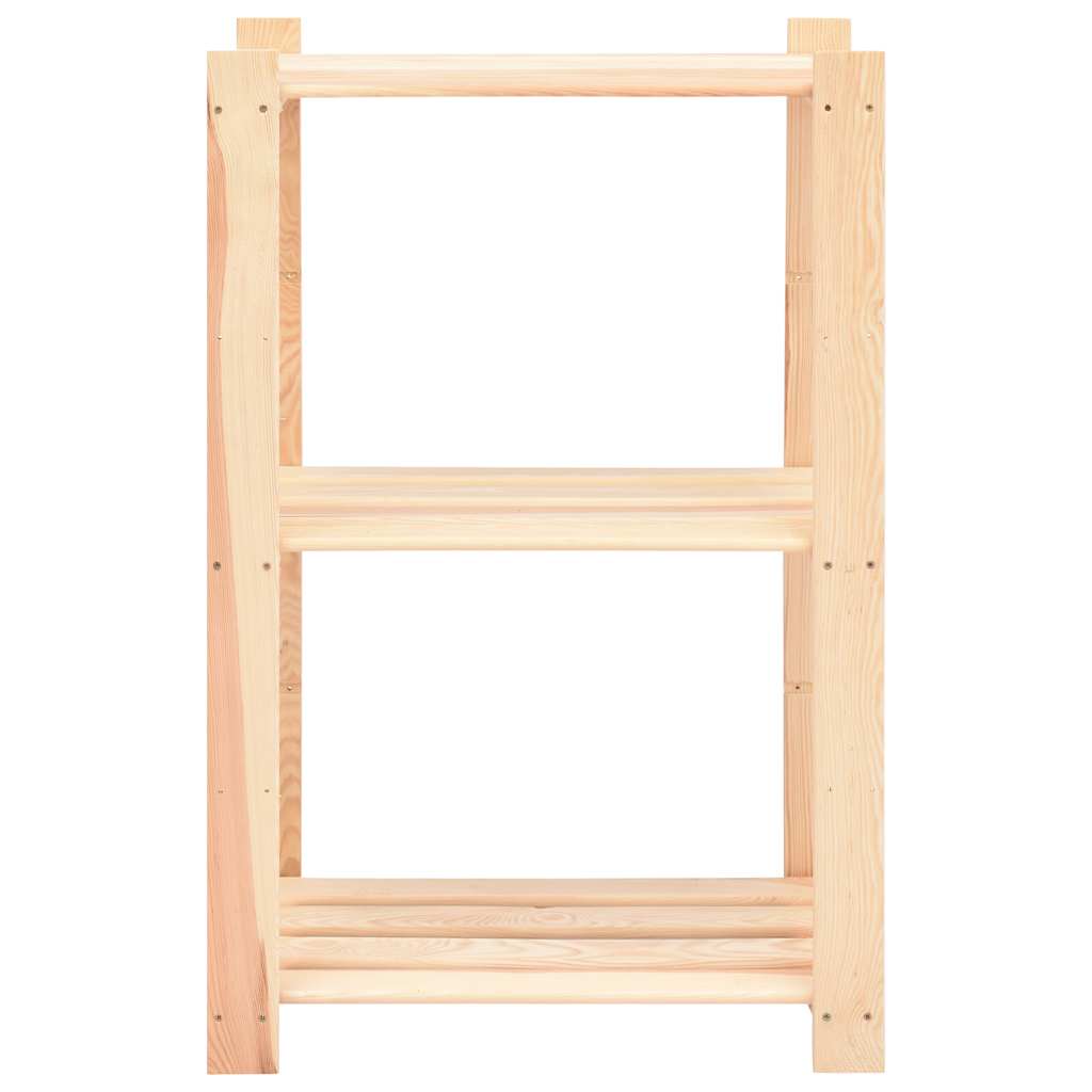 vidaXL 3-Tier Storage Racks 2 pcs 60x38x90 cm Solid Pinewood 150 kg - Brown