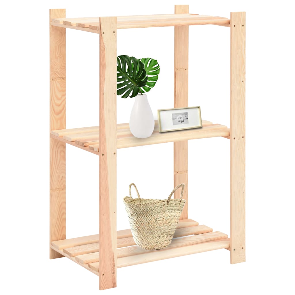 vidaXL 3-Tier Storage Racks 3 pcs 60x38x90 cm Solid Pinewood 150 kg - Brown