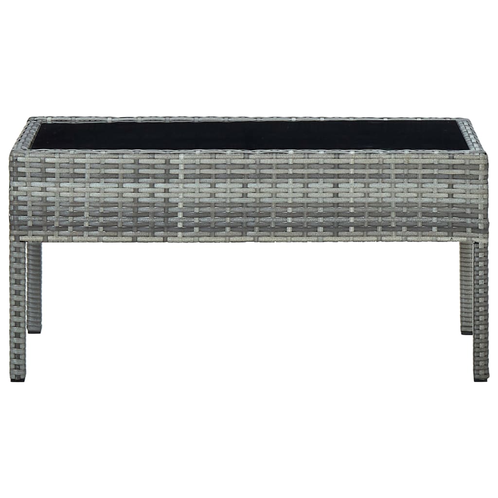 vidaXL Garden Table Grey 75x40x37 cm Poly Rattan