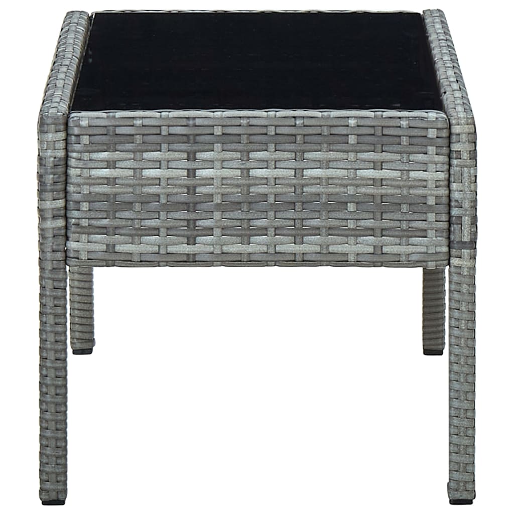 vidaXL Garden Table Grey 75x40x37 cm Poly Rattan