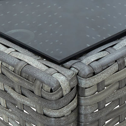 vidaXL Garden Table Grey 75x40x37 cm Poly Rattan