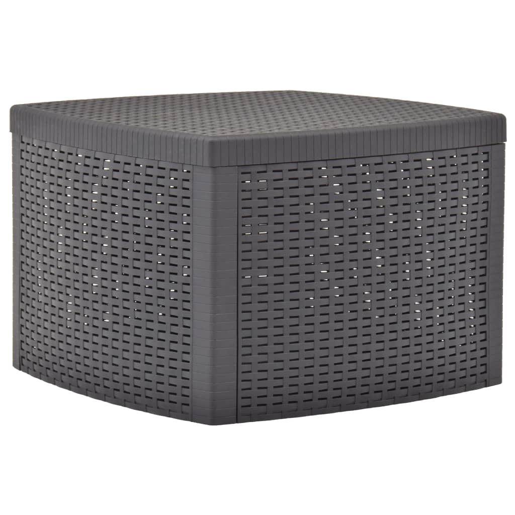 vidaXL Side Table Mocha 54x54x36.5 cm Plastic - Grey