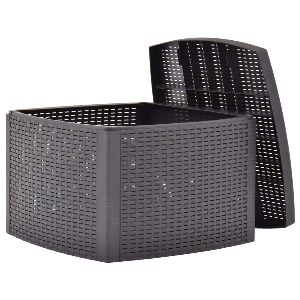vidaXL Side Table Mocha 54x54x36.5 cm Plastic - Grey