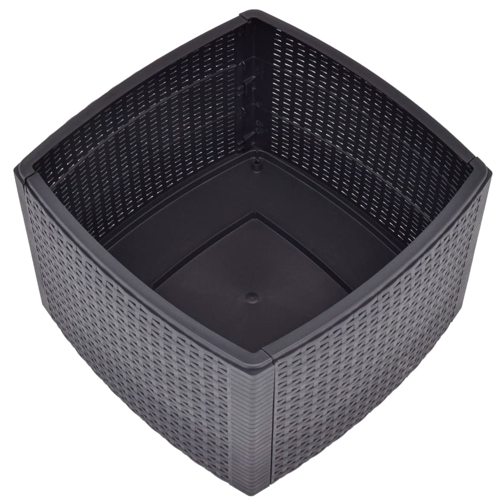 vidaXL Side Table Mocha 54x54x36.5 cm Plastic - Grey