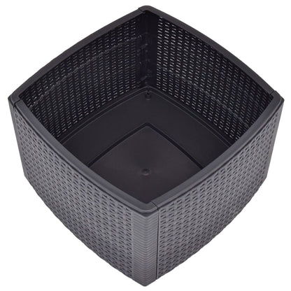 vidaXL Side Table Mocha 54x54x36.5 cm Plastic - Grey