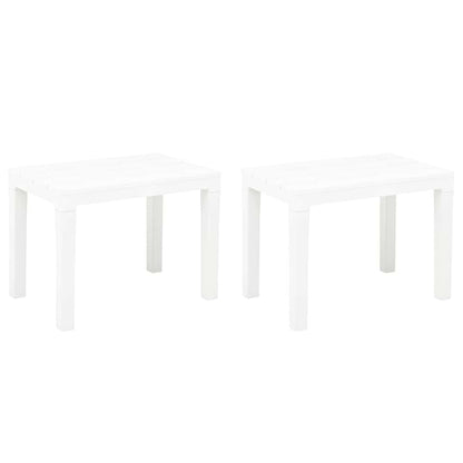 vidaXL Garden Benches 2 pcs White Plastic