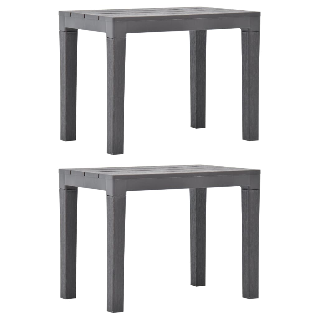vidaXL Garden Bench | Set of 2 | Mocca | Plastic | Small | Light Weight - Grey