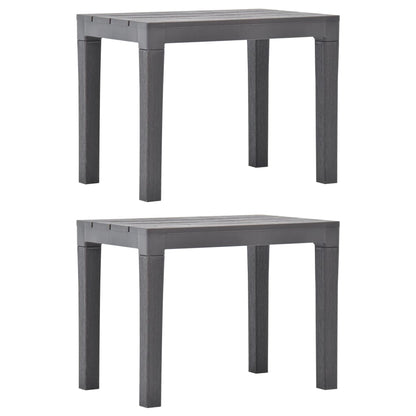 vidaXL Garden Bench | Set of 2 | Mocca | Plastic | Small | Light Weight - Grey