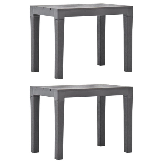 vidaXL Garden Bench | Set of 2 | Mocca | Plastic | Small | Light Weight - Grey