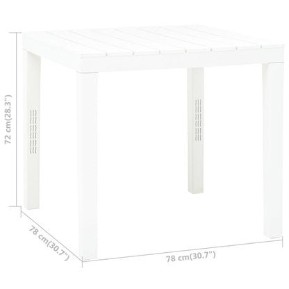vidaXL Garden Table White 78x78x72 cm Plastic