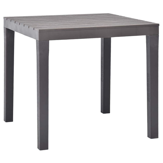 vidaXL Garden Table Mocca 78x78x72 cm Plastic - Grey