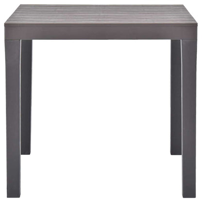 vidaXL Garden Table Mocca 78x78x72 cm Plastic - Grey
