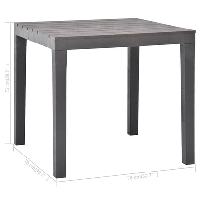 vidaXL Garden Table Mocca 78x78x72 cm Plastic - Grey