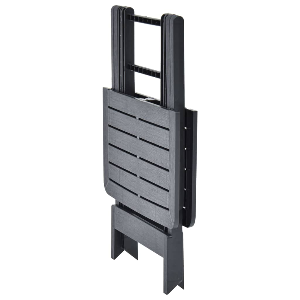 vidaXL Folding Garden Table Anthracite 79x72x70 cm Plastic