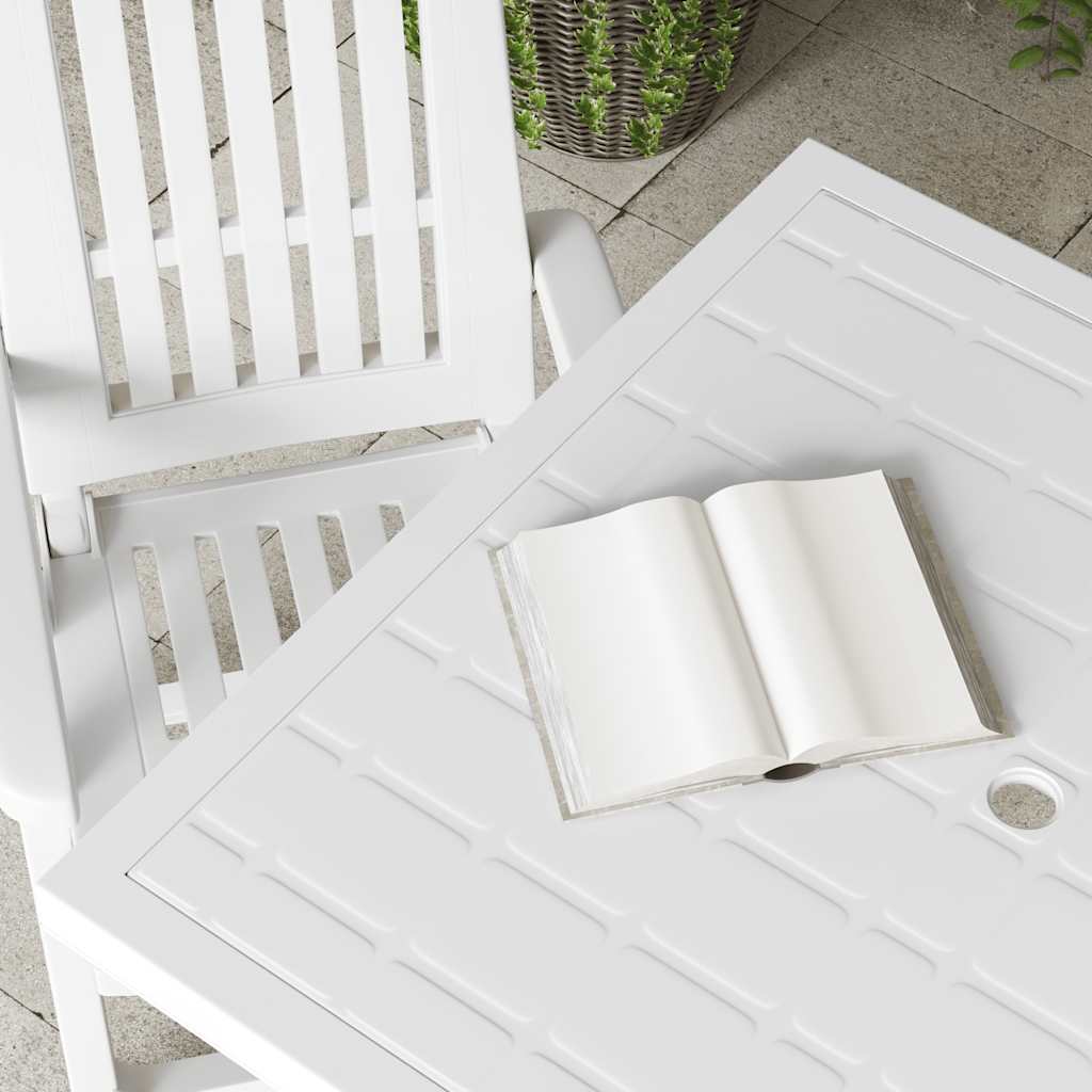 vidaXL Garden Table White 80x75x72 cm Plastic