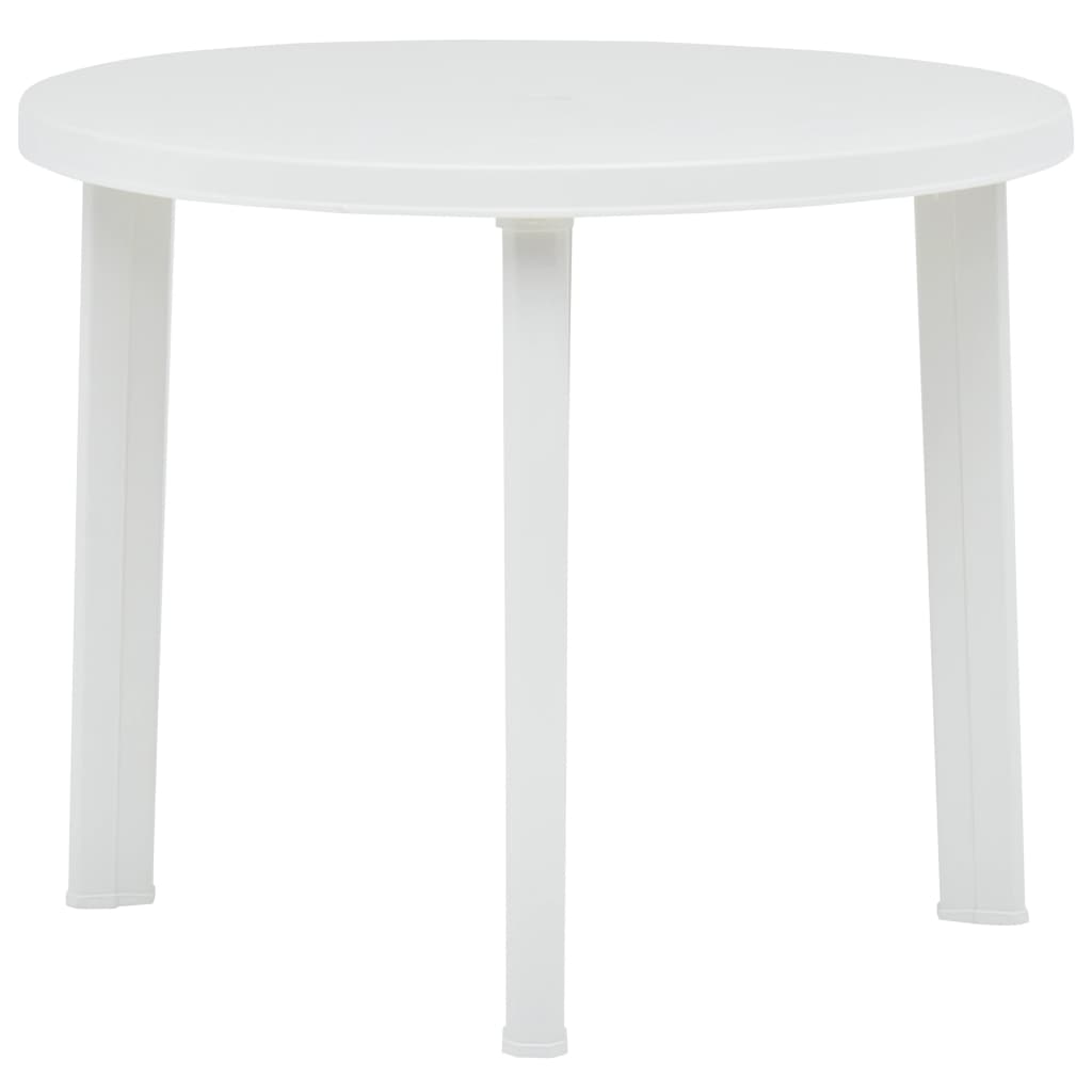 vidaXL Garden Table White 89 cm Plastic