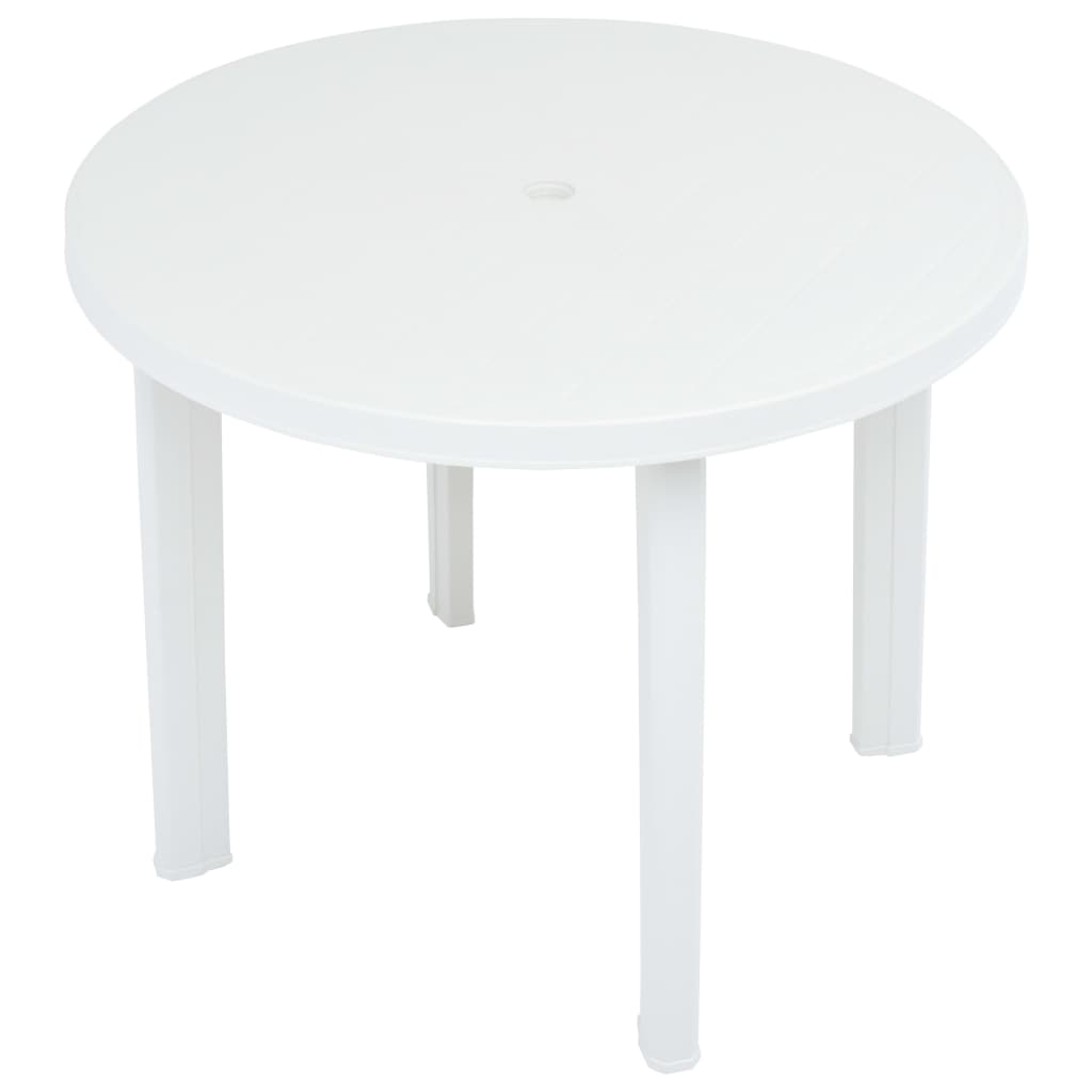 vidaXL Garden Table White 89 cm Plastic