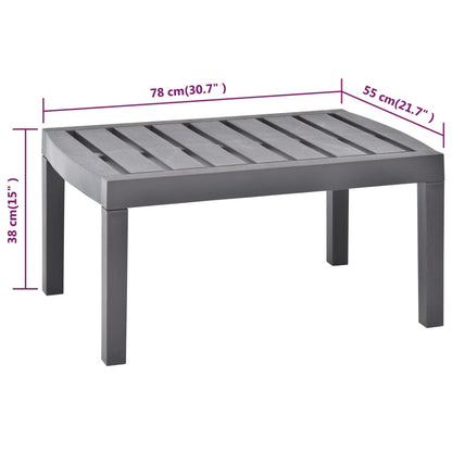 vidaXL Garden Table Mocha 78x55x38 cm Plastic - Grey