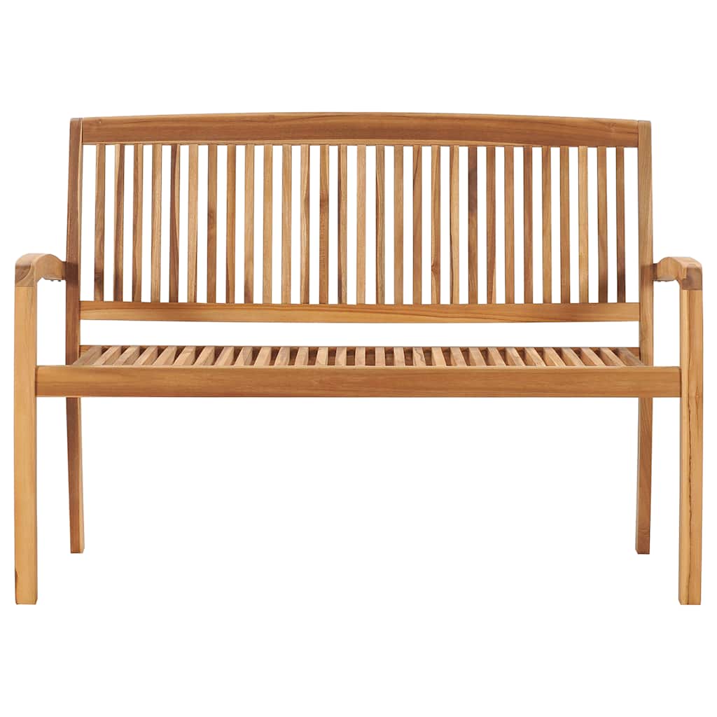vidaXL 2-Seater Stacking Garden Bench 120 cm Solid Teak Wood - Brown